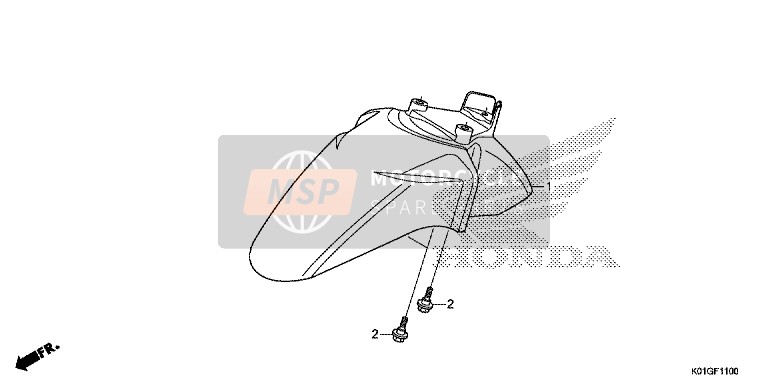 Honda SH125AS 2016 Kotflügel Vorne für ein 2016 Honda SH125AS